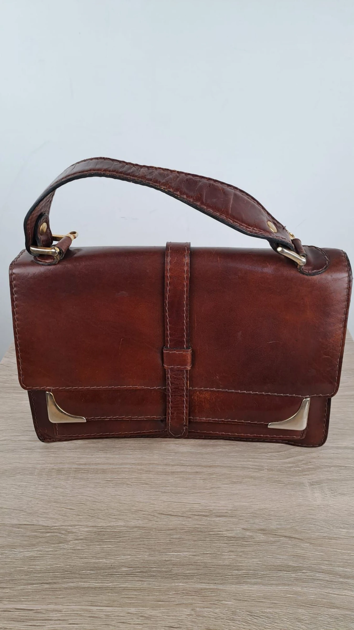 Handtas met meerdere vakken / Vintage Retro / Bruin / Dames / Leer / 168 – photo 2